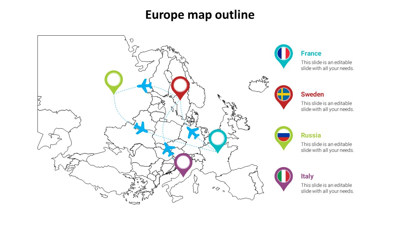 Inspire everyone with Europe Map Outline Themes Design